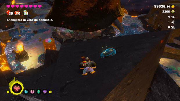 Donkey Kong Bananza - Ubicación del fósil Barril de 8 bits 05 en Centro del planeta