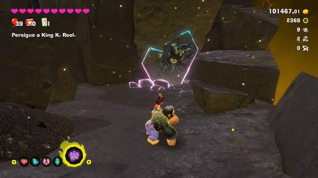 Donkey Kong Bananza - Ubicación del fósil Barril de 8 bits 10 en Centro del planeta