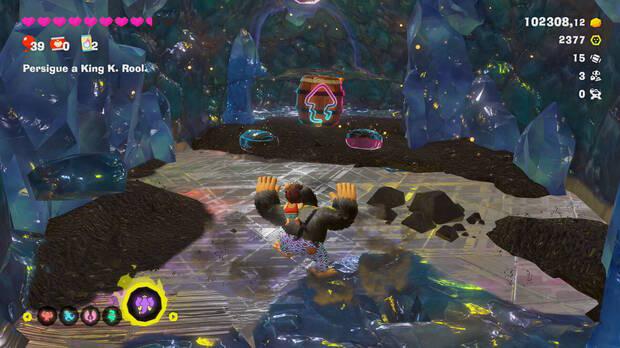 Donkey Kong Bananza - Ubicación del fósil Barril de 8 bits 16 y 17 en Centro del planeta