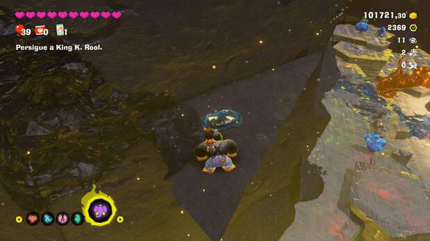 Donkey Kong Bananza - Ubicación del fósil Barril de 8 bits 12 en Centro del planeta