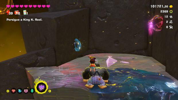 Donkey Kong Bananza - Ubicación del fósil Barril de 8 bits 13 en Centro del planeta