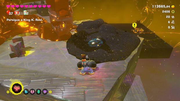 Donkey Kong Bananza - Ubicación del fósil Barril de 8 bits 21 en Centro del planeta