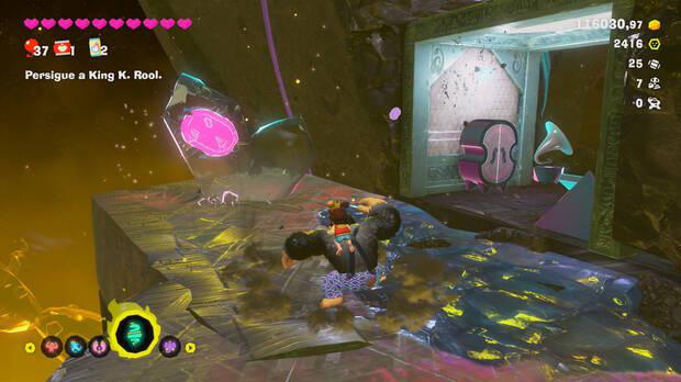 Donkey Kong Bananza - Ubicación del fósil Barril de 8 bits 26 en Centro del planeta