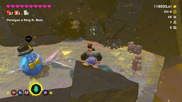 Donkey Kong Bananza - Ubicación del fósil Barril de 8 bits 27 en Centro del planeta