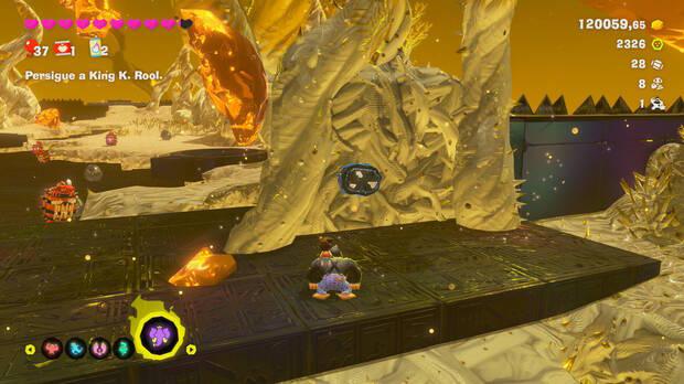 Donkey Kong Bananza - Ubicación del fósil Barril de 8 bits 28 en Centro del planeta