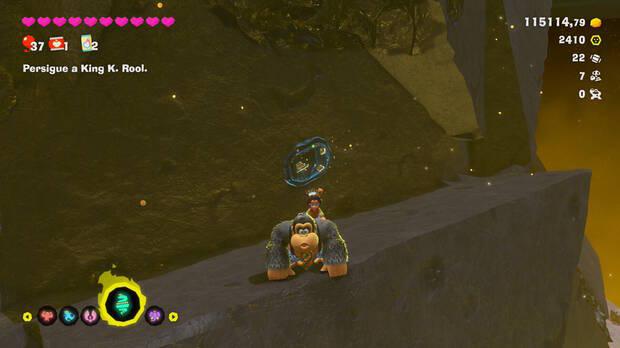 Donkey Kong Bananza - Ubicación del fósil Barril de 8 bits 23 en Centro del planeta