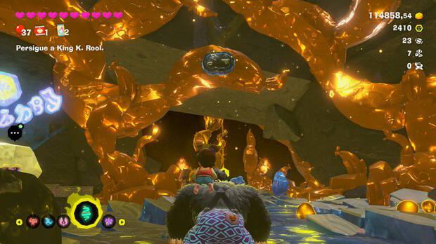 Donkey Kong Bananza - Ubicación del fósil Barril de 8 bits 24 en Centro del planeta