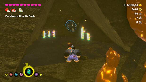 Donkey Kong Bananza - Ubicación del fósil Barril de 8 bits 25 en Centro del planeta