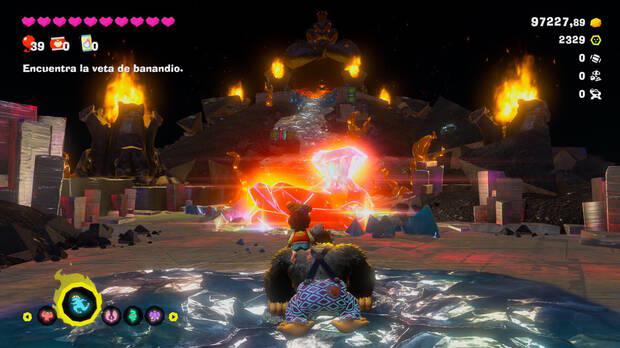 Donkey Kong Bananza - Ubicación del plátano 01 en Centro del planeta