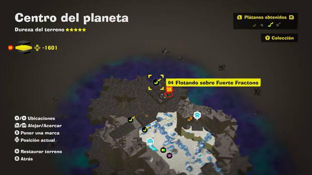 Donkey Kong Bananza - Localización en el mapa del plátano 04 en Centro del planeta