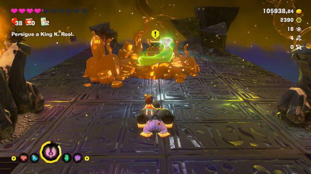 Donkey Kong Bananza - Ubicación del plátano 08 en Centro del planeta