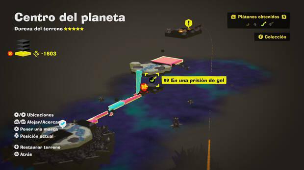 Donkey Kong Bananza - Localización en el mapa del plátano 09 en Centro del planeta