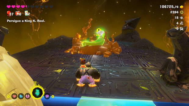 Donkey Kong Bananza - Ubicación del plátano 10 en Centro del planeta