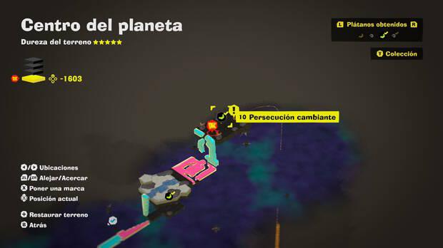 Donkey Kong Bananza - Localización en el mapa del plátano 10 en Centro del planeta