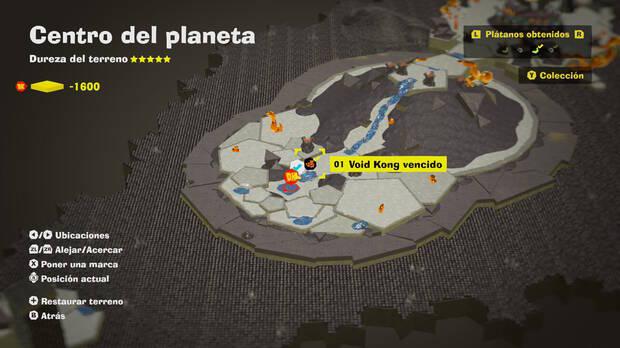 Donkey Kong Bananza - Localización en el mapa del plátano 01 en Centro del planeta