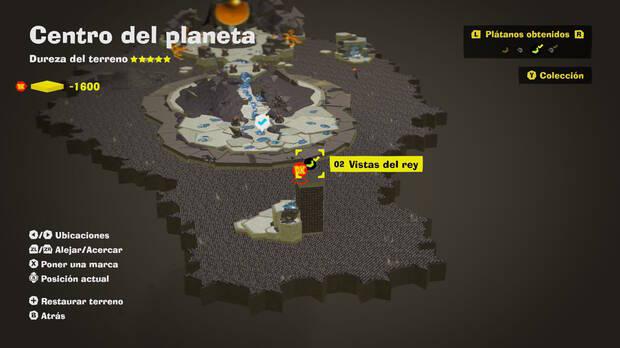 Donkey Kong Bananza - Localización en el mapa del plátano 02 en Centro del planeta