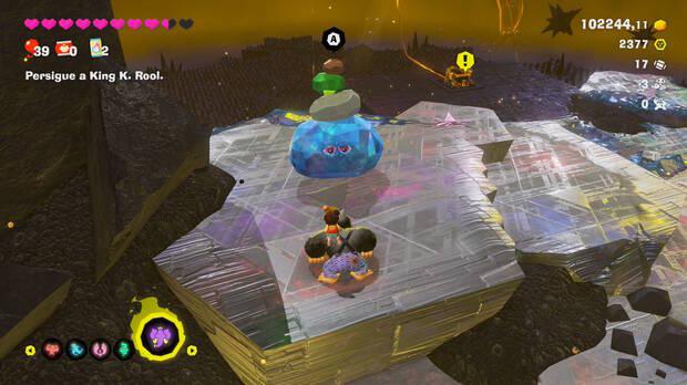 Donkey Kong Bananza - Ubicación del plátano 06 en Centro del planeta