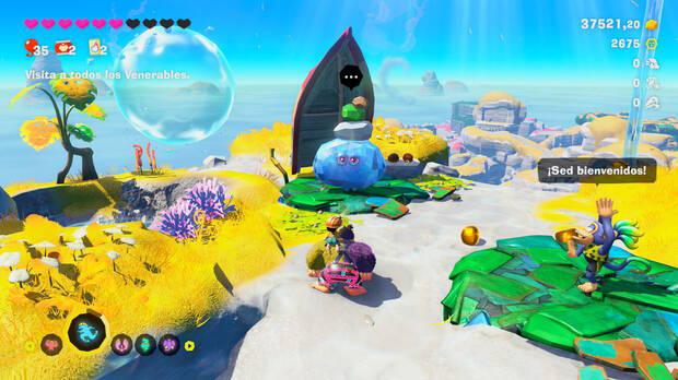 Donkey Kong Bananza - Ubicacin del pltano 03 en Estrato de la laguna