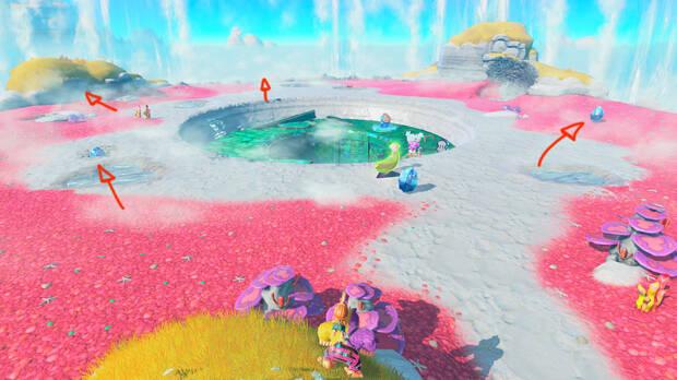 Donkey Kong Bananza - Ubicacin del pltano 56 en Estrato de la laguna