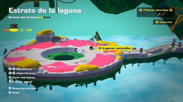 Donkey Kong Bananza - Localizacin en el mapa del pltano 56 en Estrato de la laguna