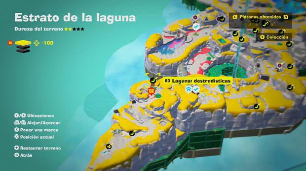 Donkey Kong Bananza - Localizacin en el mapa del pltano 03 en Estrato de la laguna