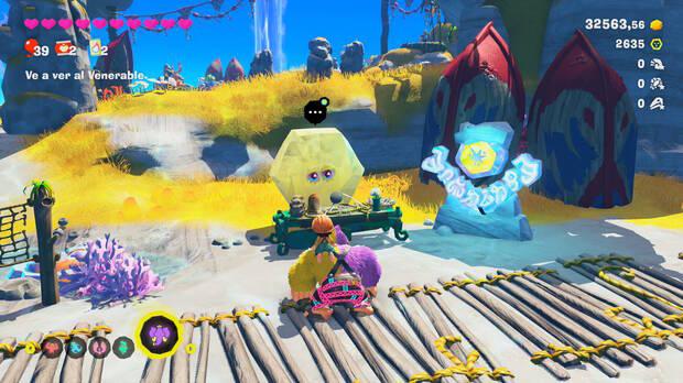 Donkey Kong Bananza - Ubicacin del pltano 25 en Estrato de la laguna