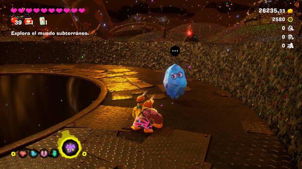 Donkey Kong Bananza - Ubicación del plátano 80 en Estrato del cañón