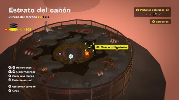 Donkey Kong Bananza - Localización en el mapa del plátano 80 en Estrato del cañón