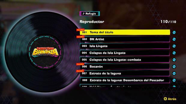 Donkey Kong Bananza - Lista completa de los 110 discos de música