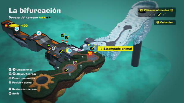 Donkey Kong Bananza - Localización en el mapa del plátano 10 en La bifurcación