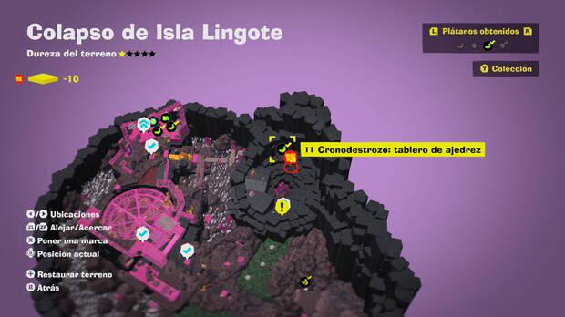 Donkey Kong Bananza - Localización en el mapa del plátano 11 en Colapso de Isla Lingote