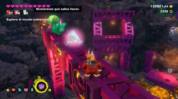 Donkey Kong Bananza - Ubicación del plátano 06 en Colapso de Isla Lingote