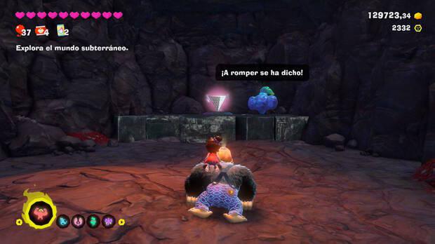 Donkey Kong Bananza - Ubicación del plátano 11 en Colapso de Isla Lingote