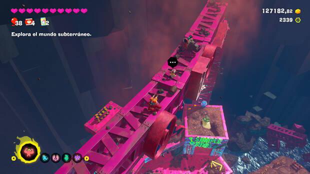 Donkey Kong Bananza - Ubicación del plátano 21 en Colapso de Isla Lingote