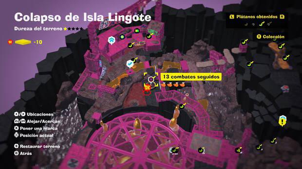 Donkey Kong Bananza - Localización en el mapa del plátano 22 en Colapso de Isla Lingote