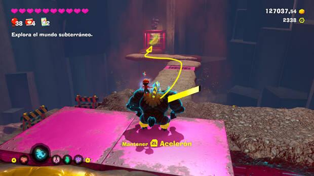 Donkey Kong Bananza - Ubicación del plátano 15 en Colapso de Isla Lingote