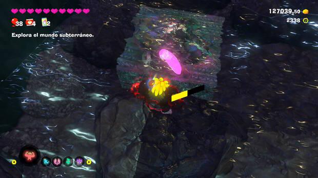 Donkey Kong Bananza - Ubicación del plátano 16 en Colapso de Isla Lingote