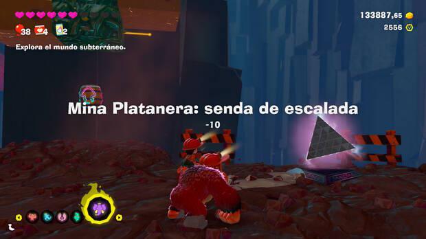 Donkey Kong Bananza - Ubicación del plátano 33 en Colapso de Isla Lingote