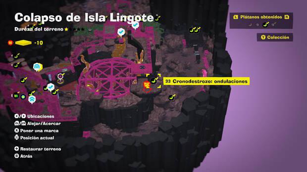 Donkey Kong Bananza - Localización en el mapa del plátano 33 en Colapso de Isla Lingote