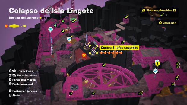 Donkey Kong Bananza - Localización en el mapa del plátano 26 en Colapso de Isla Lingote