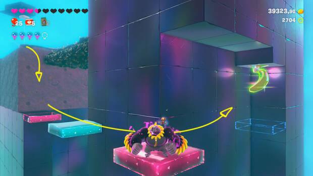 Donkey Kong Bananza - Ubicación del plátano 40 en Estrato del bosque