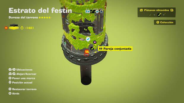 Donkey Kong Bananza - Localización en el mapa del plátano 69 en Estrato del festín