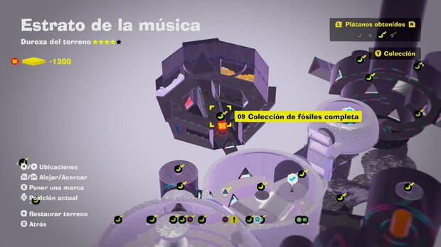 Donkey Kong Bananza - Localización en el mapa del plátano 09 en Estrato de la música