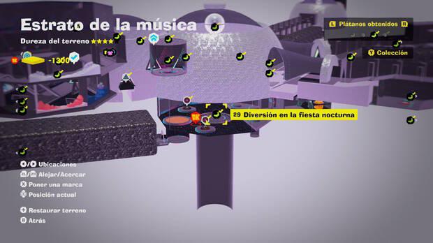 Donkey Kong Bananza - Localización en el mapa del plátano 29 en Estrato de la música