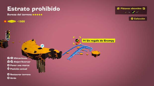 Donkey Kong Bananza - Localización en el mapa del plátano 24 en Estrato prohibido