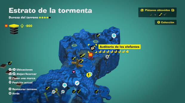 Donkey Kong Bananza - Localizacin en el mapa del pltano 16 en Estrato de la tormenta