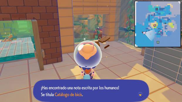 Pokémon Pokopia DLC 1 Cuenca Coralina - Localización del periódico coleccionable Catálogo de bicis