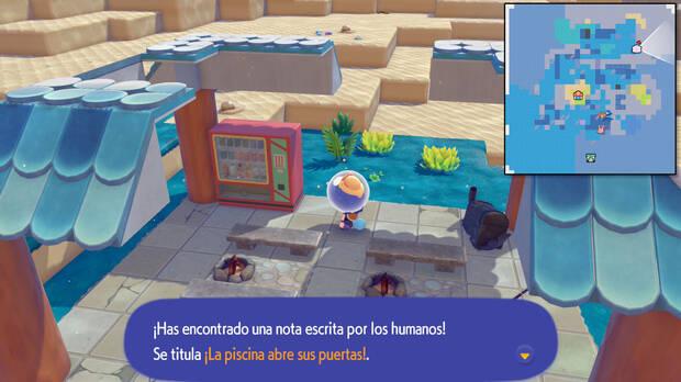 Pokémon Pokopia DLC 1 Cuenca Coralina - Localización del periódico coleccionable ˇLa piscina abre sus puertas!