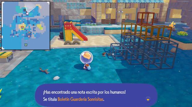 Pokémon Pokopia DLC 1 Cuenca Coralina - Localización de la carta coleccionable Boletín Guardería Sonrisitas