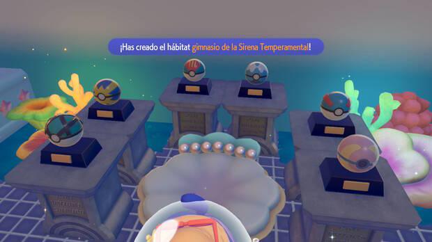 Pokémon Pokopia DLC 1 Cuenca Coralina - Pasos para crear el hábitat Gimnasio de la Sirena Temperamental